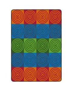 Flagship Carpets Bulls-Eye Block, Rectangle, 6ft x 8ft 4in, Multicolor