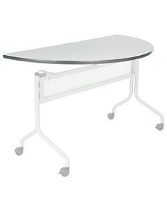 Safco Impromptu Mobile Training Table Top, Half-Round, 48inW x 24inD, Gray (Base Sold Separately)