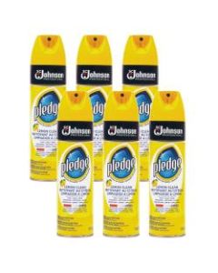 Pledge Lemon Furniture Polish, Citrus Scent, 13.8 Oz Can, Case Of 6