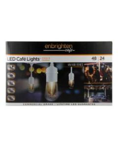 Enbrighten Vintage LED Cafe Lights, 48ft, Indoor/Outdoor, White Cord/White Lights