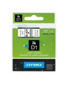 DYMO D1 45019 Black-On-Green Tape, 0.5in x 23ft