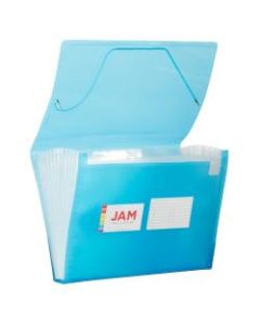 JAM Paper Letter Size Expanding File, 8in Expansion, 8-1/2in x 11in, Blue