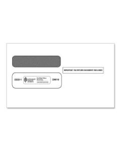 ComplyRight Double-Window Envelopes For 3-Up 1099 Tax Forms, Moisture-Seal, White, Pack Of 100 Envelopes