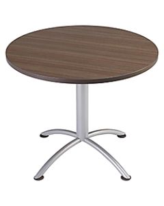 Iceberg iLand Hospitality Table, Round, 36inW x 36inD, Brown/Chrome