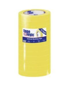 Tape Logic Color Masking Tape, 3in Core, 0.75in x 180ft, Yellow, Case Of 12