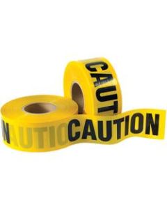 B O X Packaging Barricade Tape, Caution, 3in Core, 3in x 333 Yd., Black/Yellow, Case Of 4
