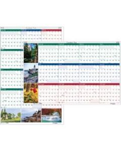 House of Doolittle Earthscapes Scenic Wipe-off Wall Planner - Julian Dates - Monthly - 1 Year - January 2022 till December 2022 - 32in x 48in Sheet Size - 1.13in x 1.38in Block - Assorted - Paper - Laminated, Erasable - 1 Each