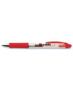 Avery eGEL Retractable Gel Ink Pens, Medium Point, 0.7 mm, Clear Barrel, Red Ink, Pack Of 12