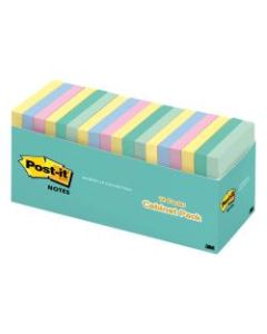 Post-it Notes, 3in x 3in, Marseille Color Collection, Pack Of 18 Pads
