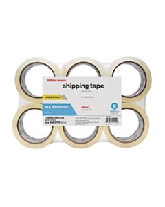 Office Depot Brand Shipping Packing Tape, 1-7/8in x 109.4 Yd., Clear, Pack Of 6 Rolls