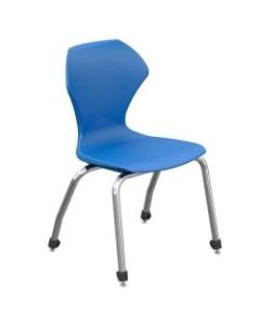 Marco Group Apex Series Stacking Chairs, 18-Inch, Blue/Chrome, Set Of 4