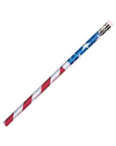 J.R. Moon Pencil Co. Pencils, 2.11 mm, #2 HB Lead, Stars And Stripes Glitz, Multicolor, Pack Of 144