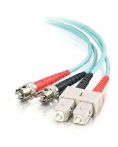 C2G-1m SC-ST 10Gb 50/125 OM3 Duplex Multimode PVC Fiber Optic Cable (LSZH) - Aqua - Fiber Optic for Network Device - SC Male - ST Male - 10Gb - 50/125 - Duplex Multimode - OM3 - 10GBase-SR, 10GBase-LRM - LSZH - 1m - Aqua"