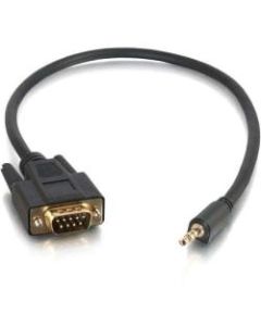 C2G 1.5ft Velocity DB9 Male to 3.5mm Male Adapter Cable - 1.50 ft Serial Data Transfer Cable for Projector - First End: 1 x DB-9 Male Serial - Second End: 1 x Mini-phone Male Stereo Audio - Black