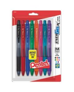 Pentel EnerGel-X RollerGel Pens, Medium Point, 0.7 mm, 84% Recycled, Assorted Barrels, Assorted Ink Colors, Pack Of 8 Pens