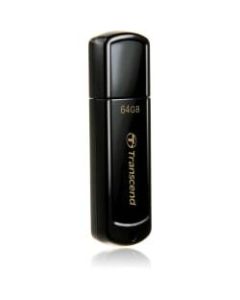 Transcend 64GB JetFlash 350 USB 2.0 Flash Drive - 64 GB - USB 2.0 - 15 MB/s Read Speed - 11 MB/s Write Speed - Black