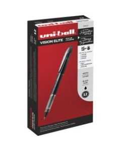 uni-ball Vision Elite Rollerball Pens, 0.5 mm, Light Gray Barrel, Black Ink