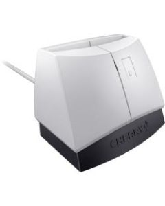 CHERRY ST-1144 Smart Card Reader - USB - White/Black - TAA Compliant - One Handed Operation