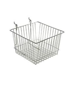 Azar Displays Chrome Wire Baskets, Medium Size, Silver, Pack Of 2