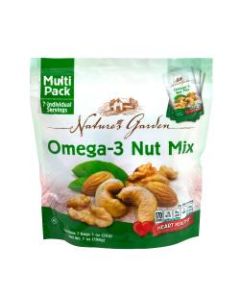 Natures Garden Omega-3 Nut Mix, 1.2 Oz, 7 Pouches Per Bag, Pack Of 6 Bags