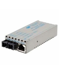 miConverter 10/100/1000 Gigabit Ethernet Fiber Media Converter RJ45 SC Single-Mode 12km - 1 x 10/100/1000BASE-T; 1 x 1000BASE-LX; Univ. AC Powered; Lifetime Warranty