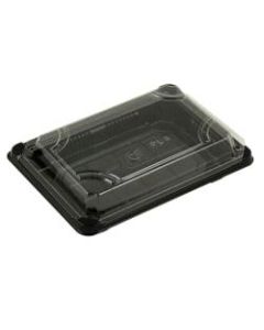 Stalk Market Compostable Food Trays, With Lids, 16in x 8in, Clear, Pack Of 300 Trays