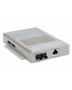 OmniConverter SL 10/100 PoE Ethernet Fiber Media Converter Switch RJ45 ST Single-Mode 30km Wide Temp - 1 x 10/100BASE-TX; 1 x 100BASE-LX; DC Powered; Lifetime Warranty