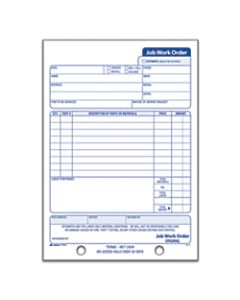 Adams Carbonless Job Work Order Book, 5 9/16in x 8 7/16in, 3-Part, White/Canary/White Tag
