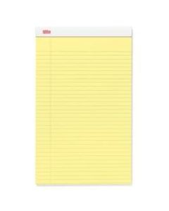 Office Depot Brand Perforated Legal Pads, 8 1/2in x 14in, Legal Ruled, 50 Sheets, Canary, Pack Of 12 Pads
