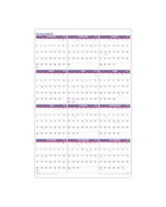 AT-A-GLANCE Yearly Wall Calendar, 24in x 36in, Blue/Red/White, January To December 2021, PM1228