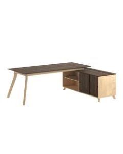 Ameriwood Home AX1 Executive Desk With Side Return, Walnut