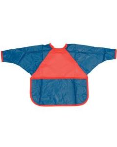 Childrens Factory Washable Smocks, Small, 18 Months - 3 Years, Red/Blue, Pack Of 3