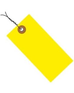 Office Depot Brand Tyvek Prewired Shipping Tags, 2 3/4in x 1 3/8in, Yellow, Pack Of 100