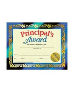 Hayes Publishing Certificates, Principals Award, 8 1/2in x 11in, Multicolor, Pre-K To Grade 12, Pack Of 30