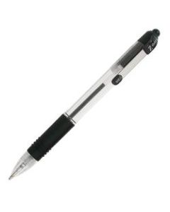 Zebra Z-Grip Retractable Ballpoint Pens, Medium Point, 1.0 mm, Clear Barrels, Black Ink, Pack Of 7