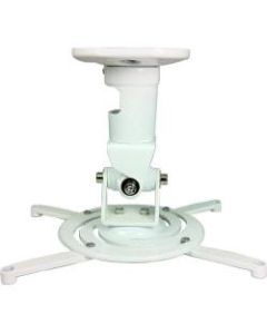 Amer Mounts Universal Ceiling Projector Mount - White - Supports up to 30lb load, 360 degree rotation, 180 degree tilt