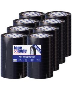 Tape Logic Tensilized Poly Strapping Tape, 3in Core, 0.75in x 60 Yd., Black, Case Of 96