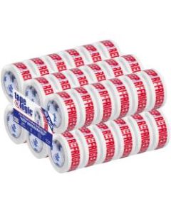 Tape Logic Pre-Printed Carton Sealing Tape, "Keep Refrigerated", 2in x 110 Yd., Red/White, Case Of 36