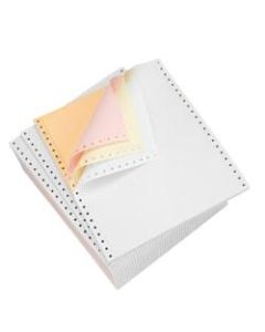 Domtar Carbonless Continuous Forms, 4-Part, 9 1/2in x 11in, Canary/Goldenrod/Pink/White, Carton Of 900 Forms