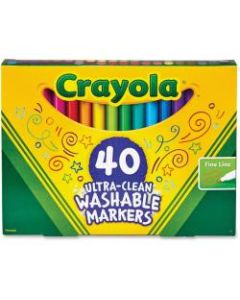 Crayola 40 Ultra-Clean Fine Line Washable Markers - Assorted - 40 / Set