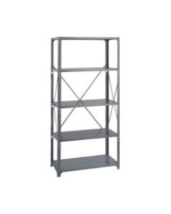 Safco Commercial Steel Shelving, 5 Shelves, 36in W x 18in D x 75in H
