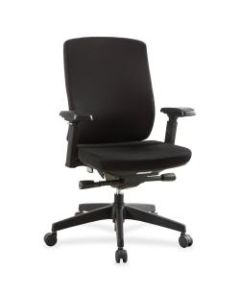 Lorell Multifunction Mid-Back Chair, Fabric, Black