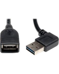 Tripp Lite 18in USB 2.0 High Speed Extension Cable Reversible Right/Left Angle A to A M/F - (Reversible Right / Left Angle A to A M/F), 18-in.h"