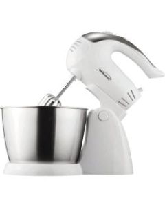 Brentwood 5-Speed Stand Mixer With Stainless Steel Bowl, White/Stainless Steel