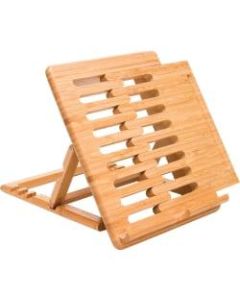 Lipper Bamboo Expandable iPad Stand - 2.4in x 8in x 10in x - Bamboo - 1 - Brown