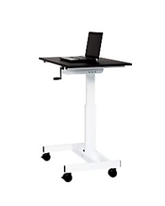 Luxor Single Column Crank Adjustable Stand Up Desk, Black/Silver