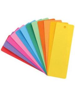 Hygloss Mighty Bright Blank Bookmarks, 2in x 6in, Assorted Colors, Pack Of 100