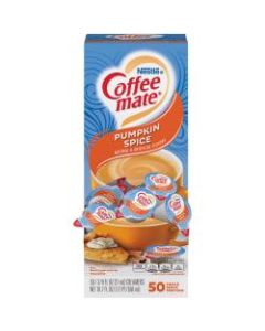 Nestle Coffee-mate Single Serve Liquid Creamer, Pumpkin Spice Flavor, 0.38 Oz, Carton Of 50