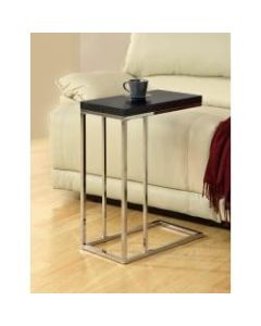 Monarch Specialties Hollow-Core Accent Table With Chrome Base, Rectangle, Cappuccino