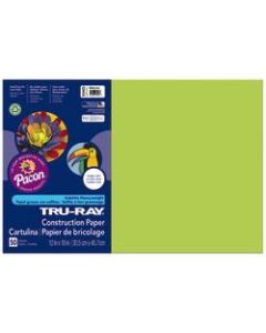 Tru-Ray Construction Paper, 50% Recycled, 12in x 18in, Brilliant Lime, Pack Of 50